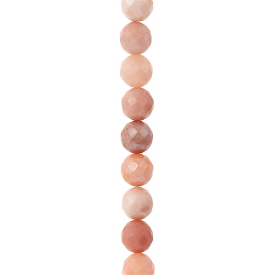 Peach Aventurine Silverite Faceted Round Beads by Bead Landing&#x2122;, 8mm